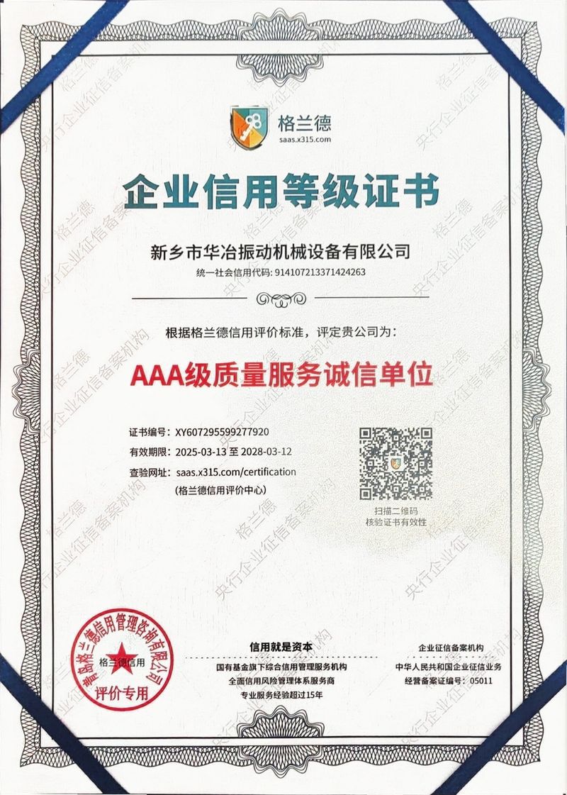 企業信用等級證書